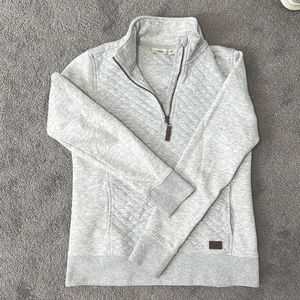 L.L. Bean Gray Quilted Quarter Zip Size XS